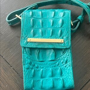 Brahmin Turquoise Embossed Crossbody Bag